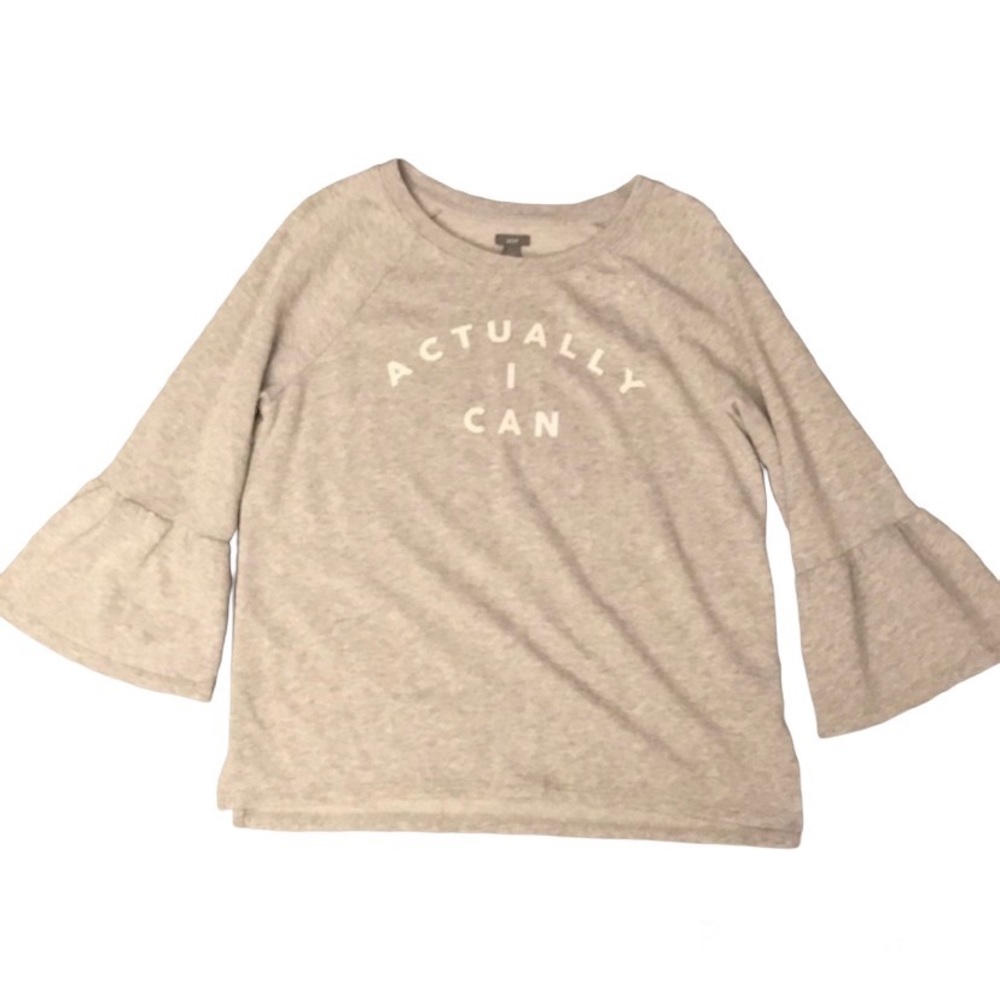 Aerie gray “Actually I can” bell sleeve sweatshirt